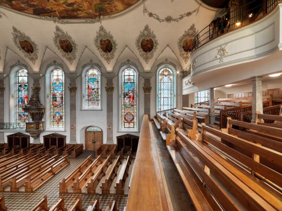 Kirchenschiff / Empore / Orgel | Foto: Jürg Zürcher, St.Gallen